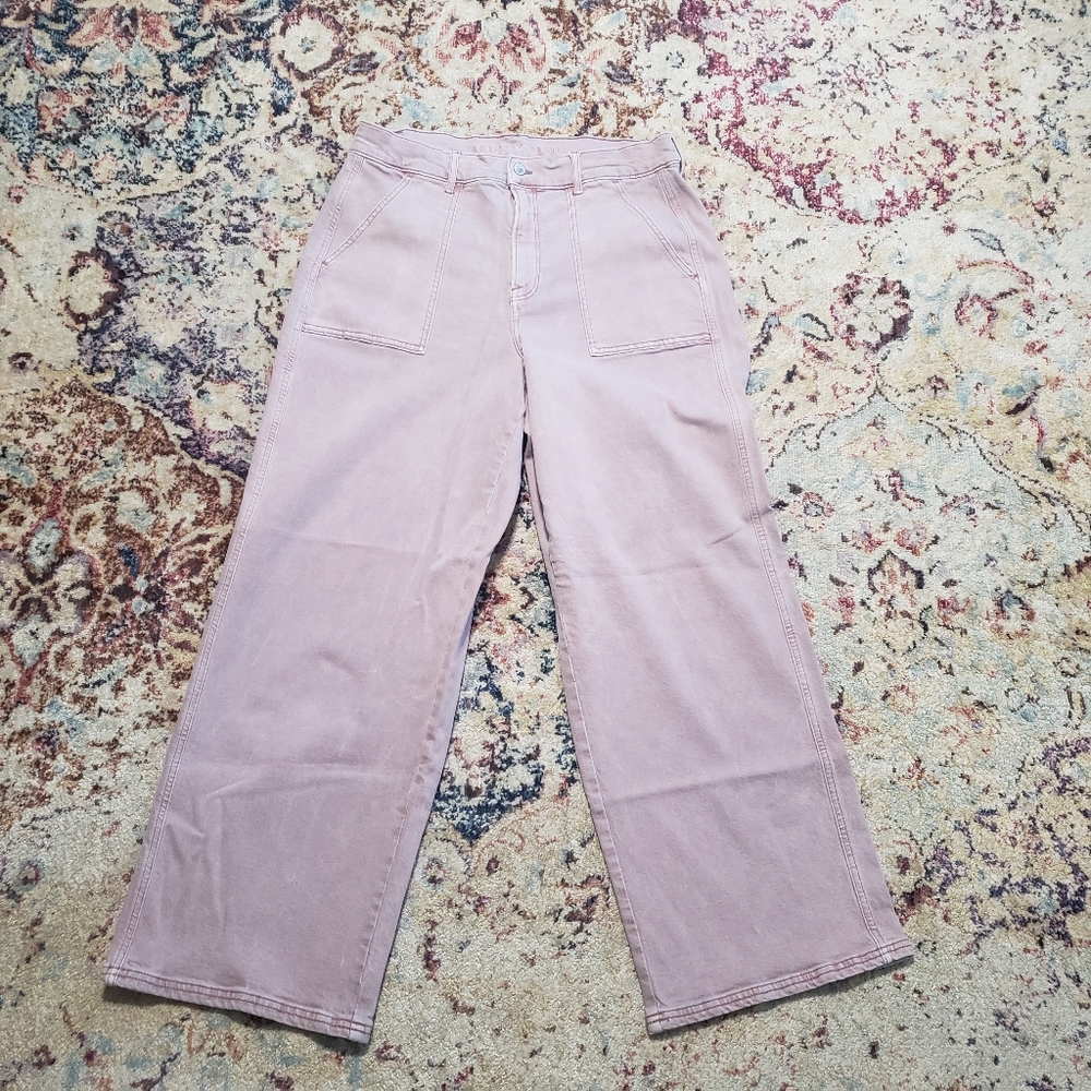American Eagle Outfitters Skater Jean Wide Leg High Waist Womens Size 2